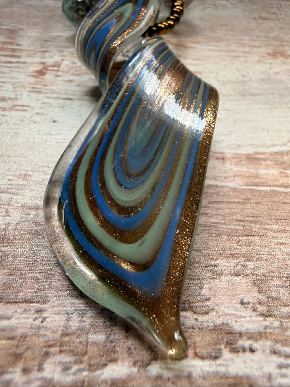 Blue Glass Teardrop Pendant Necklace - Women Jewelry